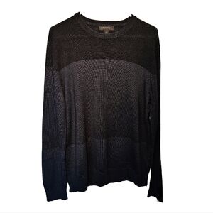 Banana Republic Merino Wool L Colorblock Sweater Black Grey